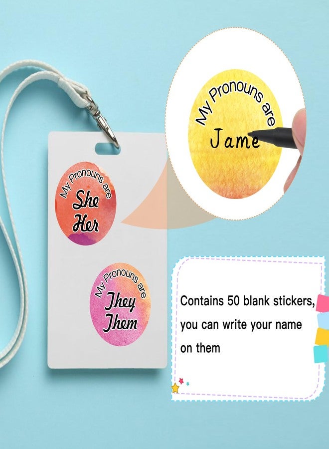 TESWEY 350PCS Pronoun Stickers for Name Tags,10Sheets Pronoun Stickers Bulk Badges for Conference,1" Multiple Colors He Him She Her They Them Gender Identity Labels for Party Kids Boys Girls - Image 4